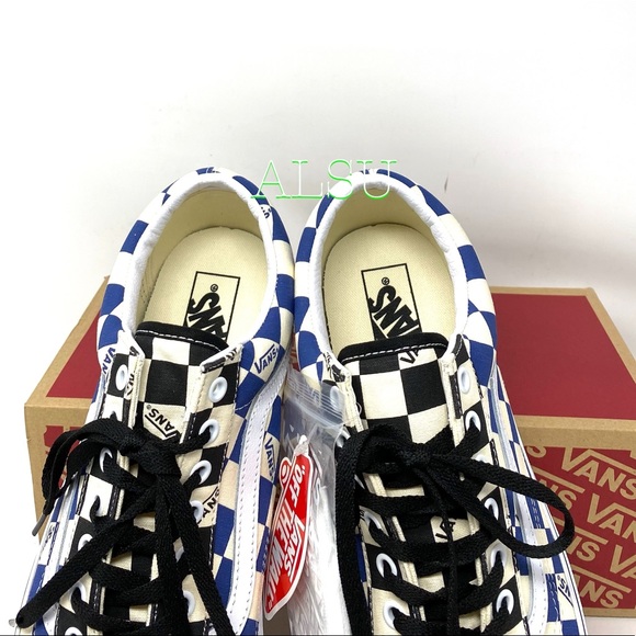 💖MEGA SALE💖VANS Old Skool Big Check Canvas Navy Casual Women’s VN0A4U3BWRT - Picture 8 of 10